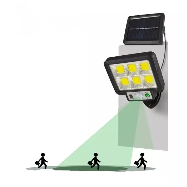 LAMPA SOLARNA LED DO OGRODU GARAŻU Z CZUJNIKIEM ZMIERZCHU RUCHU +