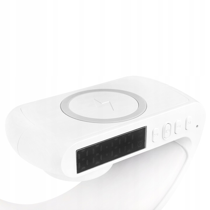 LAMPKA BIURKOWA LED RGB GŁOŚNIK RADIO gamingowa ŁADOWARKA INDUKCYJNA