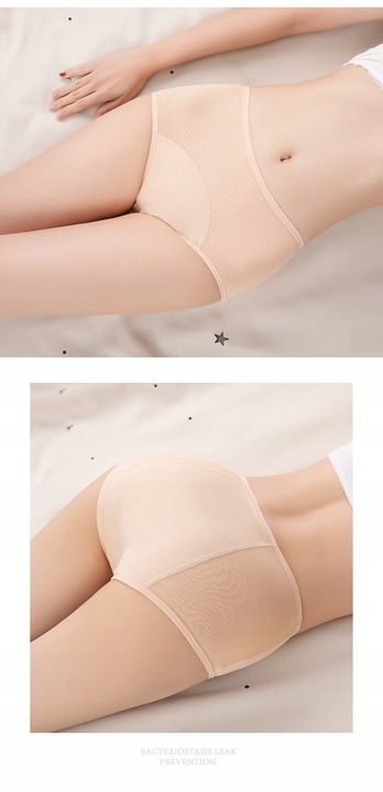 2 szt majtki menstruacyjne figi damskie menstruacyjna nieprzeciekające 3XL