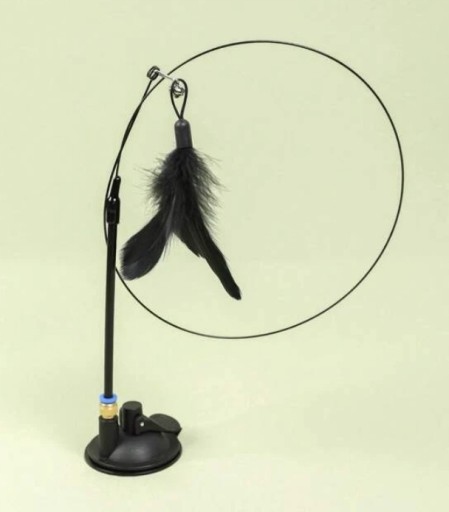 ZABAWKA DLA KOTA RUCHOMA WĘDKA Z PRZYSSAWKĄ I PTASZKIEM 95CM