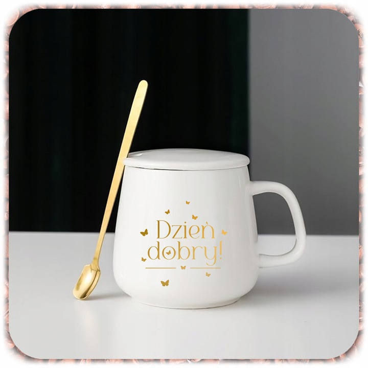 ZESTAW PREZENTOWY PODGRZEWACZ KABEL KUBEK POKRYWKA ŁYŻECZKA DO KAWY
