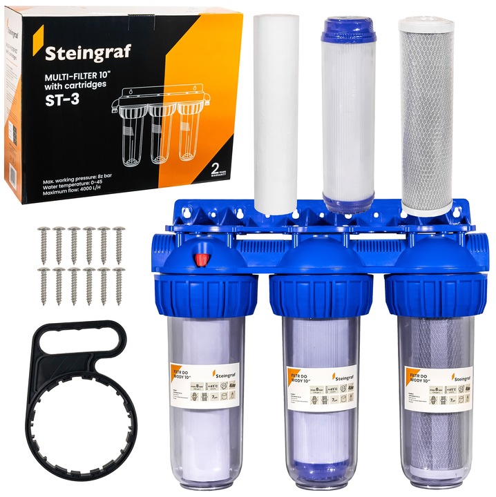 FILTR DO WODY WSTĘPNY KORPUS OBUDOWA FI 1'' GW 3-STOPNIOWY + WKŁADY