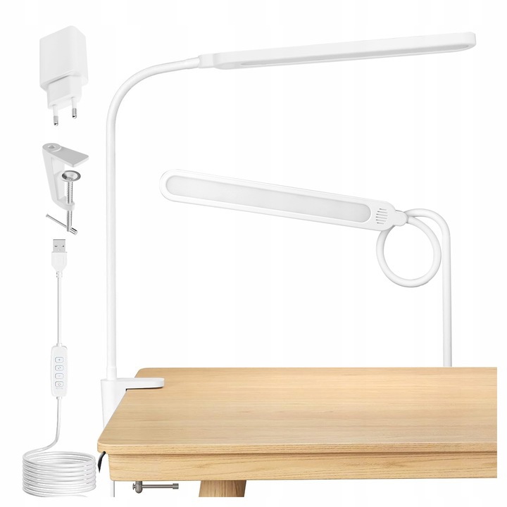 Lampka Na Biurko Biurkowa LED Do Czytania Regulowana Włącznik 10W 3