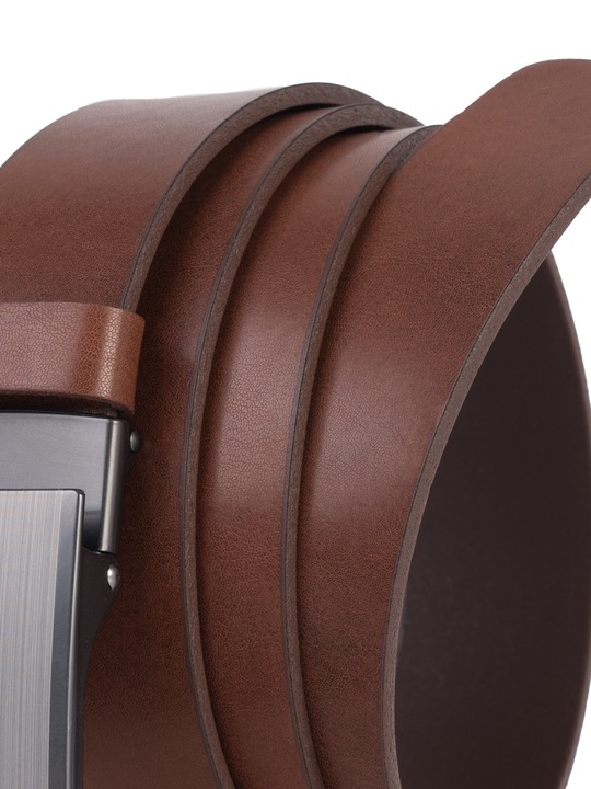 Pasek SKÓRZANY Męski SEPHER Automat BRĄZOWY spodni