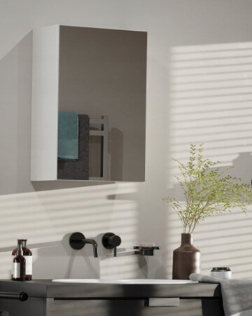 Szafka Wisząca z Lustrem nad Umywalkę Łazienkowa BIAŁA Pola 1xDrzwi 40