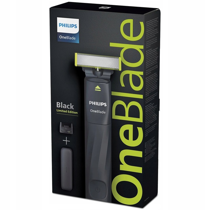 Golarka Philips QP1424/65 One Blade Black z etui i regulowaną nasadką
