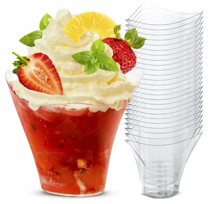 PUCHAREK POJEMNIK na deser GÓRA FALISTA WAVES 25 sztuk PRZYSTAWKI PRZEKĄSKI