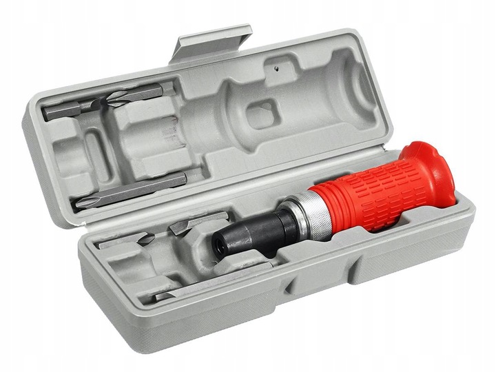 ŚRUBOKRĘT POBIJAK WYKRĘTAK WKRĘTAK UDAROWY 6 x BIT GUMOWA RĘKOJEŚĆ PUDEŁKO