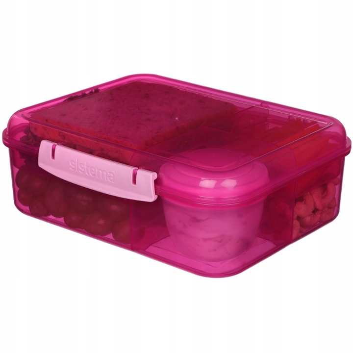 LUNCH BOX ŚNIADANIÓWKA SISTEMA POJEMNIK BOX BENTO 1650ml Z PRZEGRÓDKAMI SOS