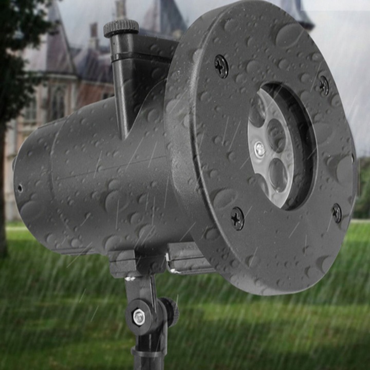 PROJEKTOR LED ŚNIEG ŚWIĄTECZNY 48 WZORÓW LASEROWY REFLEKTOR NA DOM RZUTNIK