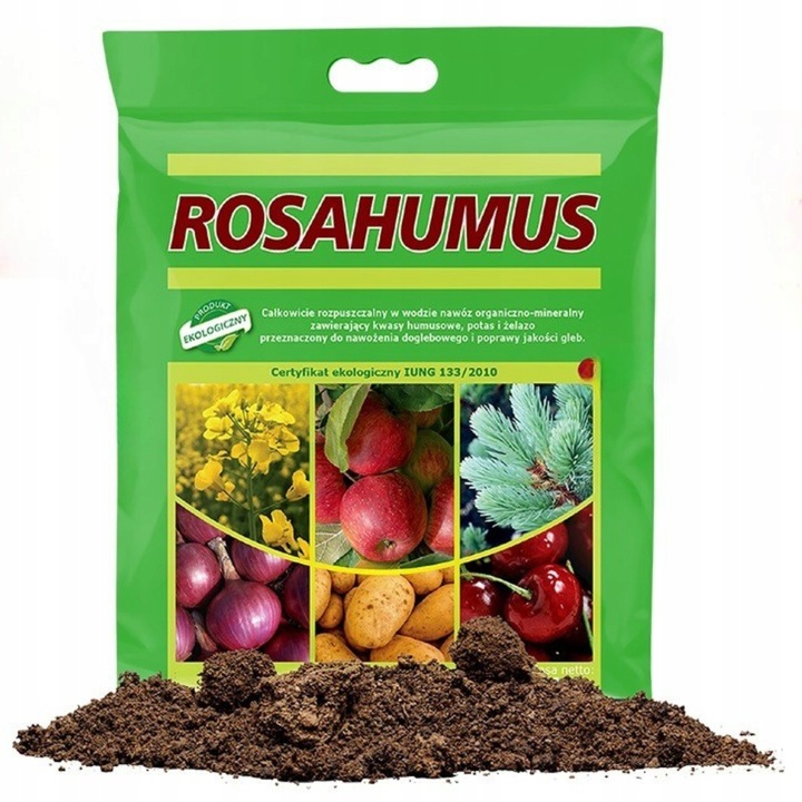 ROSAHUMUS 1kg nawóz KWASY HUMUSOWE ŻYZNOŚĆ GLEBY HUMUS działa jak