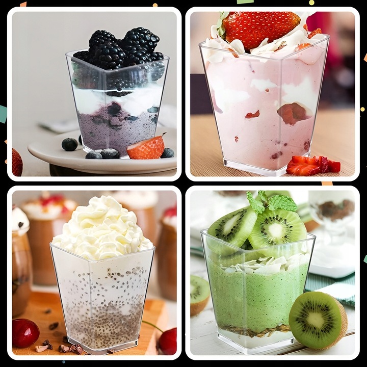 PUCHARKI DESEROWE DO DESERÓW POJEMNIKI NA DESERY PRZEKĄSKI 120 ml 50 szt