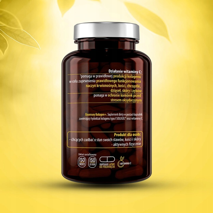 Essensey KOLAGEN NATURALNY + WITAMINA C ZDROWE WŁOSY SKÓRA 90 KAPS