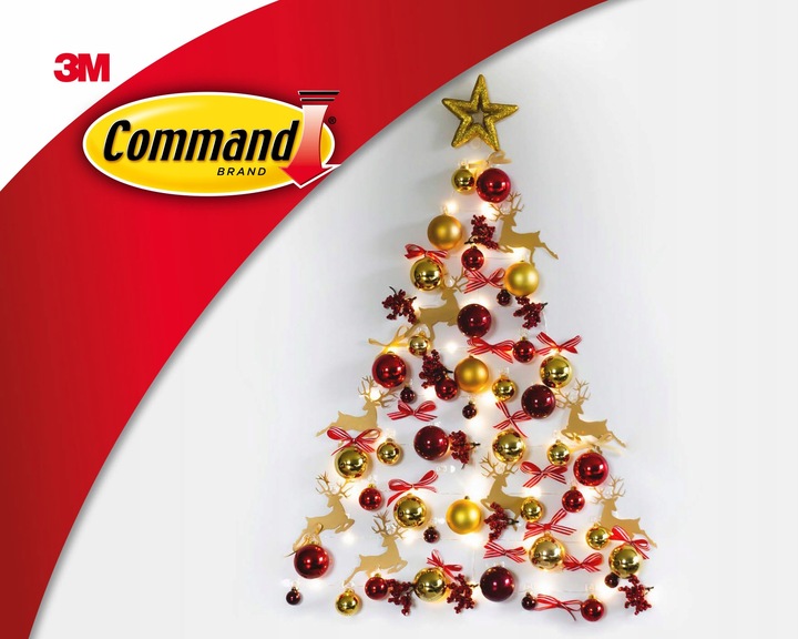 Haczyki Samoprzylepne COMMAND na Ozdoby Świąteczne 40 szt