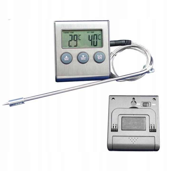 TERMOMETR DO PIEKARNIKA WĘDZARNI GRILL SONDA TIMER