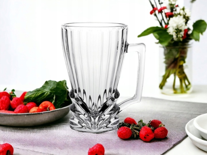 Komplet szklanek kryształowych do kawy LATTE herbaty z uchem VENUS 250 ml