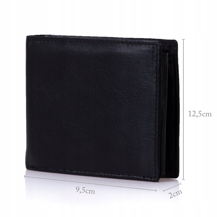 SEPHER Portfel Skórzany męski CZARNY piozomy SKÓRA