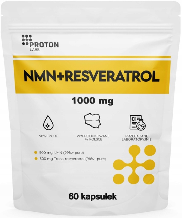 Proton Labs NMN 100% + Resveratrol 99% w kapsułkach RESWERATROL 60