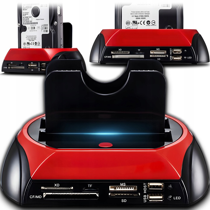 STACJA DOKUJĄCA DO DYSKÓW SATA 2.5' 3.5' IDE HDD SSD USB 3.0 KOPIA ZAPASOWA