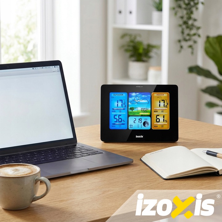 Stacja Pogodowa Bezprzewodowa IZOXIS Termometr Higrometr Zegar Czujnik