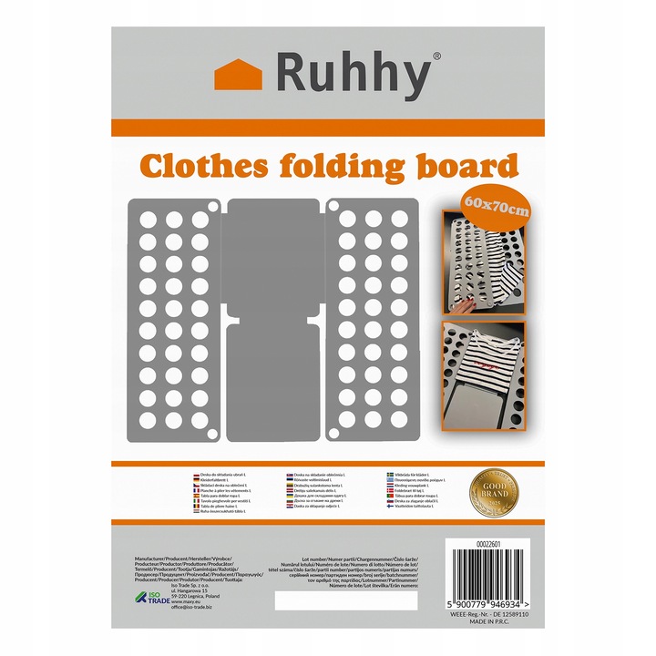 Deska do Składania Ubrań Koszulek Bluz Koszul Składak 60x70 cm Praska