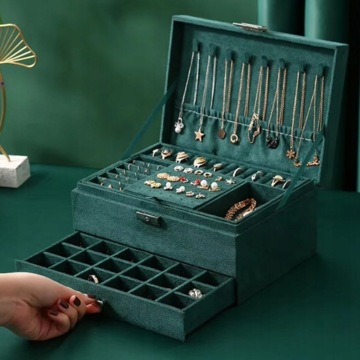 SZKATUŁKA NA BIŻUTERIĘ KUFEREK PUDEŁKO ORGANIZER ELEGANCKI POJEMNY BOX F6