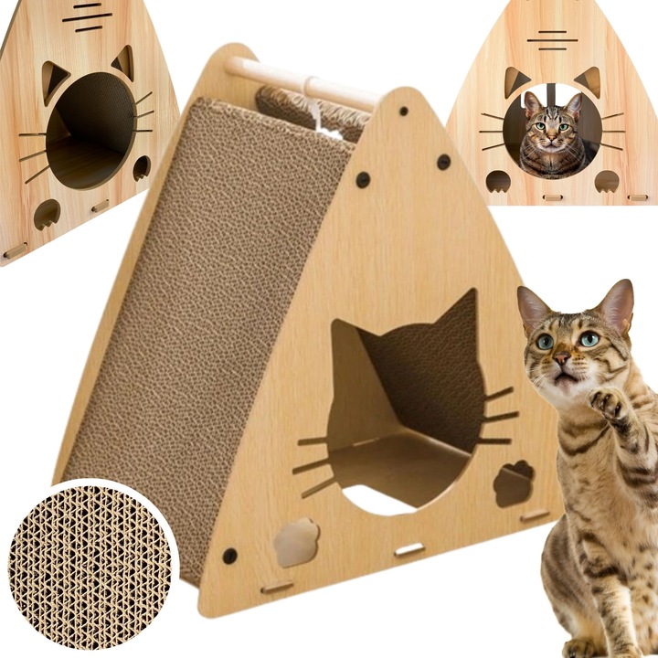 Petstore DRAPAK DLA KOTA Drewniany domek Budka Karton Legowisko