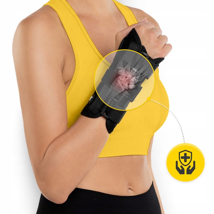 STABILIZATOR NADGARSTKA ORTEZA USZTYWNIAJĄCA SZYNA REGULOWANA LEKKA PRAWA