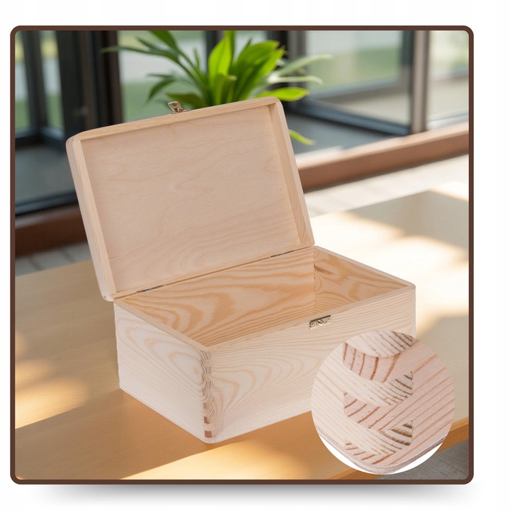 SKRZYNKA DREWNIANA PUDEŁKO Kufer Pojemnik 30x20 ORGANIZER DO DOMU DECOUPAGE