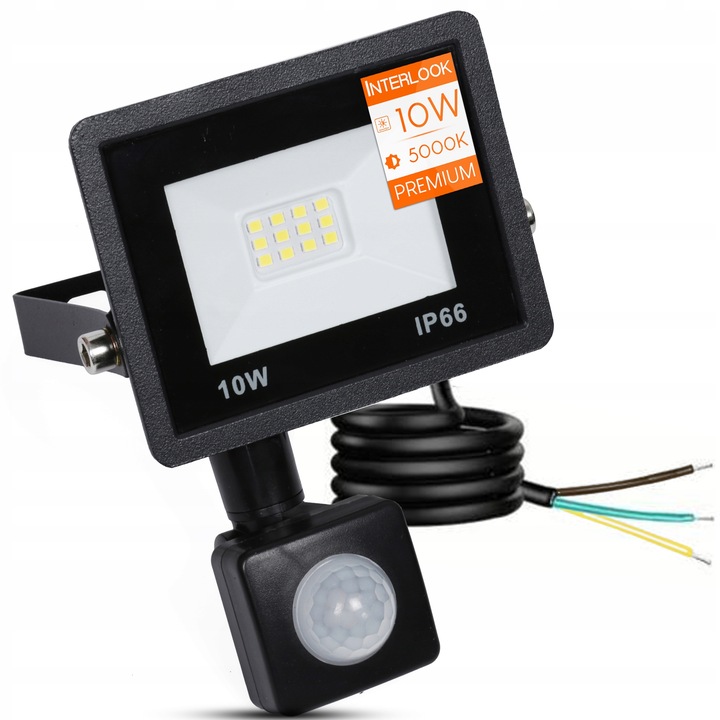 HALOGEN LED 10W LAMPA Z CZUJNIK RUCHU ZMIERZCHU NAŚWIETLACZ ZEWNĘTRZNY