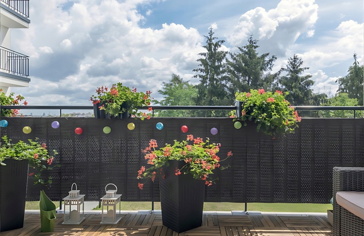 OSŁONA NA BALKON 95% GRAFITOWA NA TARAS PŁOT MATA BALKONOWA 1x7m +