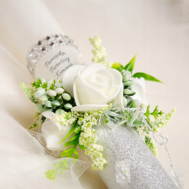 Świeca do I Komunii Świętej ręcznie zdobiona Uniwersalna SK-20KU