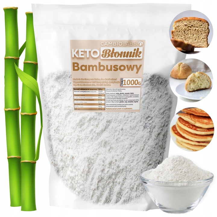 BŁONNIK BAMBUSOWY KETO 1kg +100g mąka bambusowa bez cukru węglowodanów