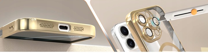 Etui do iPhone 16 Pro Max złoty pustynny case do MagSafe ochrona aparatów