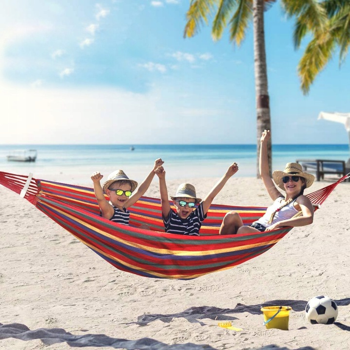 HAMAK OGRODOWY XXXL 290x160CM Z DRĄŻKIEM + TORBA