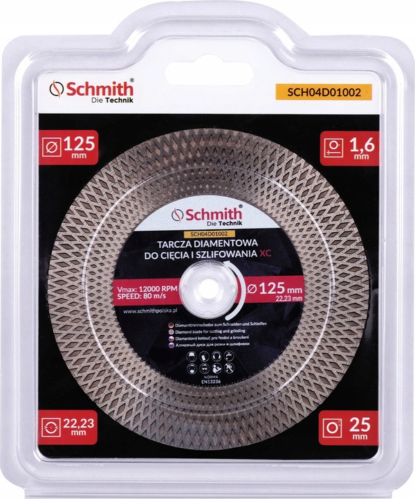 TARCZA DIAMENTOWA DO CIĘCIA GRESU PŁYTEK 125MM DO SZLIFOWANIA POD KĄTEM 45