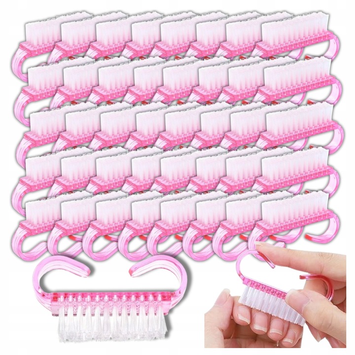 100x SZCZOTECZKA RÓŻOWA DO MANICURE DO USUWANIA PYŁU DO PAZNOKCI