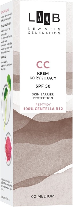 AA LAAB 100% Centella B12 Krem CC korygujący SPF50 nr 02 Medium