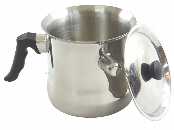 GARNEK DO MLEKA 2L Z GWIZDKIEM GAZ INDUKCJA STALOWY DO GOTOWANIA MLEKA HIT