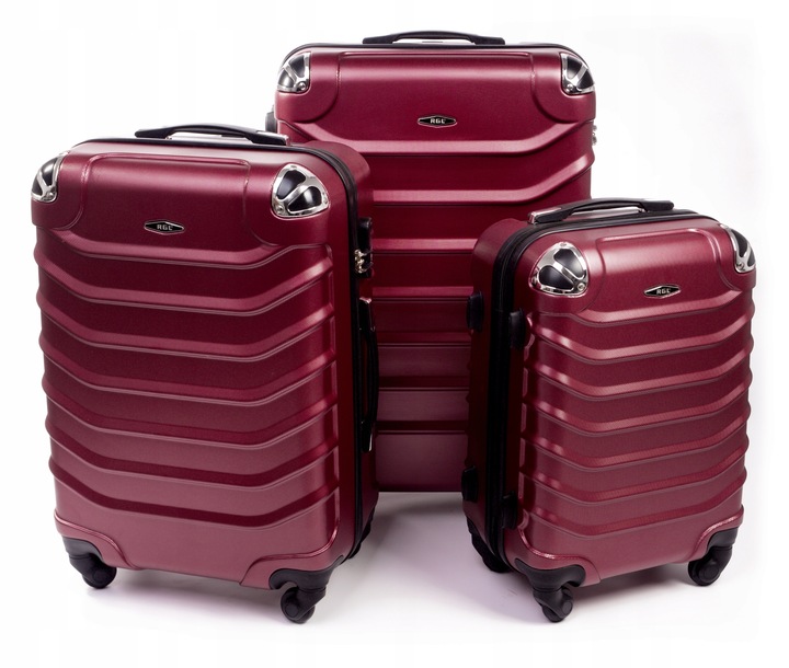 73 ZESTAW WALIZEK PODRÓŻNYCH RGL 3w1 XXL XL L KÓŁKA PODRÓŻNA TORBA ABS