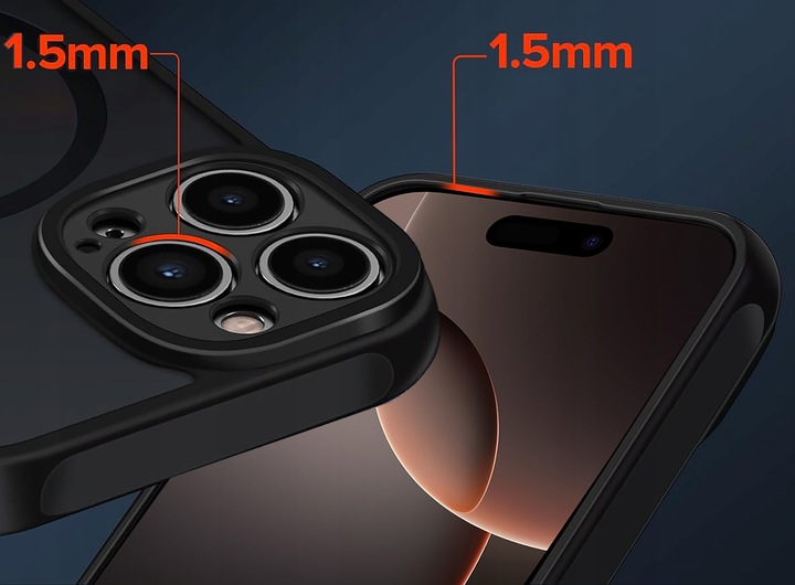 Etui do iPhone 16 Pro do MagSafe MATT CASE WZMACNIANE 360° Szkło 5D PREMIUM