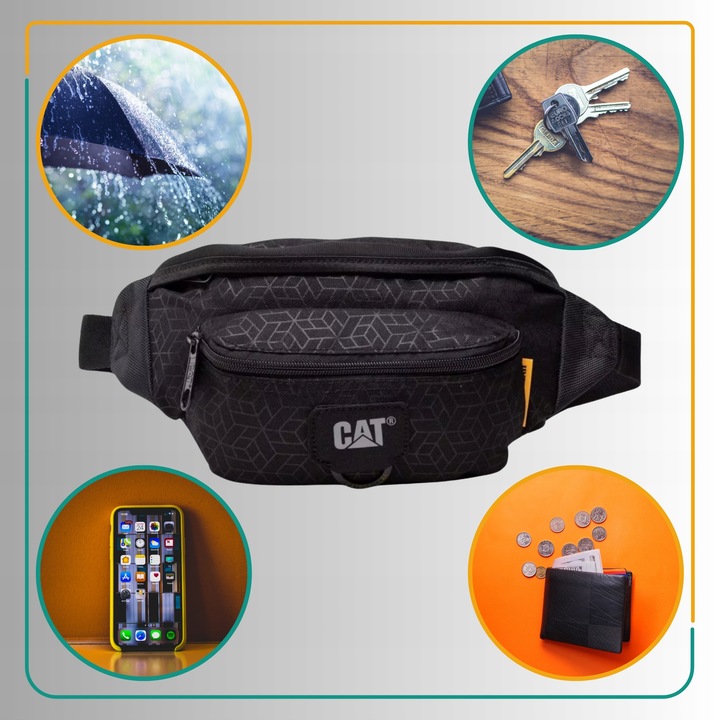 Saszetka Męska Do Pracy Pojemna Wytrzymała CATERPILLAR Czarna 2 L