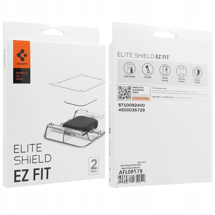 Szkło Hybrydowe SPIGEN EliteShield EZ Fit +Aplikator do Apple Watch 10 46mm