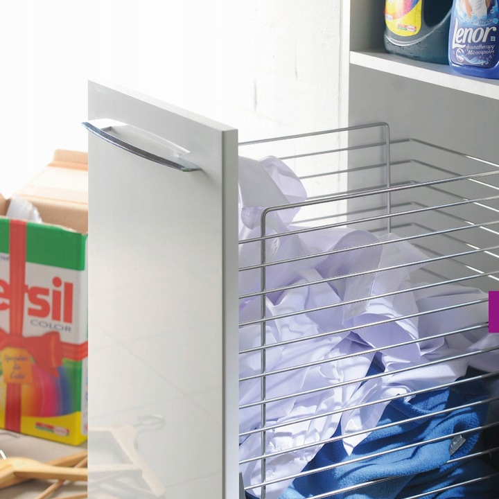 Kosz Cargo na bieliznę do płytkich szafek, W-40cm, Pełny wysuw,