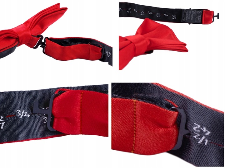 MUSZKA + PUDEŁKO Mucha Męska do Garnituru Gładka Czerwona GREG mu23