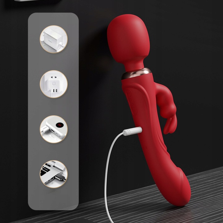 WIBRATOR KRÓLICZEK 3W1 PUNKTU G DAMSKI DWA SILNIKI MASAŻER DWUSTRONNY