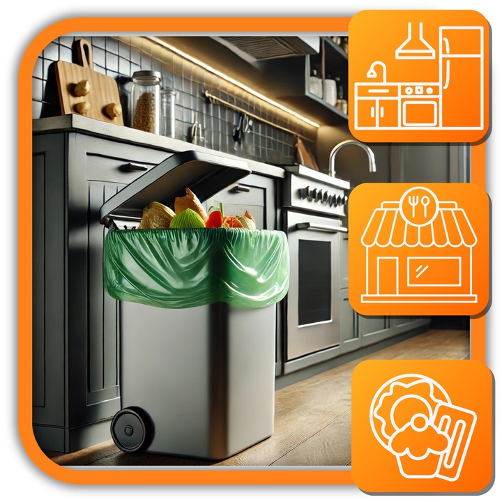 WORKI NA ŚMIECI BIODEGRADOWALNE 60SZT 5L BIO WORKI NA ODPADY KOMPOSTOWALNE