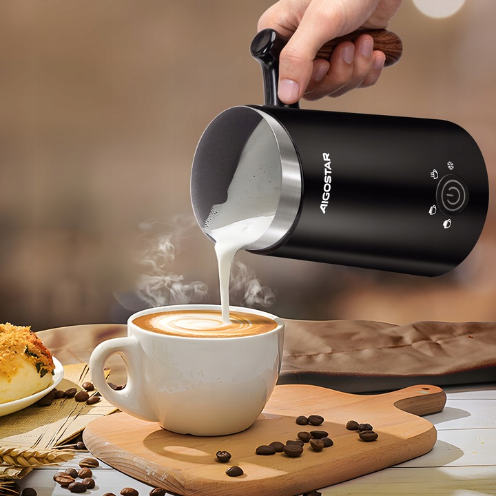 Spieniacz do mleka Podgrzewacz 4 tryby 500w czarny Aigostar