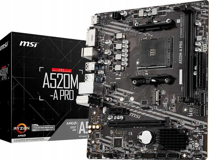 Płyta główna MSI A520M-A PRO Micro ATX AMD AM4 DDR4 M.2 NVMe USB 3.2