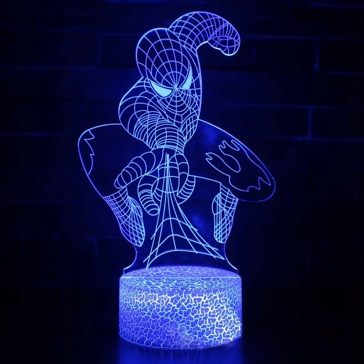 Lampka 3D nocna led usb + pilot Piłka Spider-Man